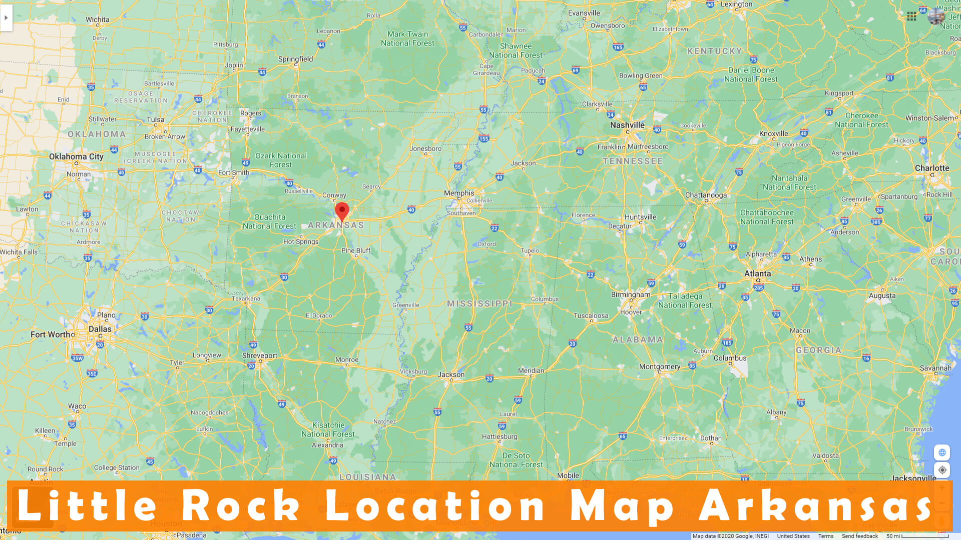Little Rock Location Map Arkansas